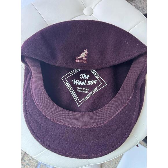 Vintage Kangol Wool Flat Cap Hat Purple  Made England British Newsboy Sz Large - Picture 1 of 4